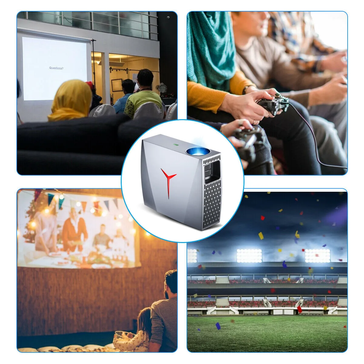 

Mini Projector 4800 Lumens, 1920*1080P Supported 3D LED Video Beamer 15000:1 6.0 2+16GB WIFI Bluetooth Projector TV Stick