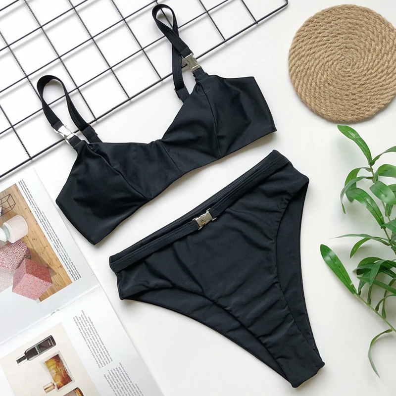 Bikini Set 2019 Swimsuits Women Two Piece High Waist Neon GreenSwimwear Push Up Beachwear Bathing Suit | Женская одежда