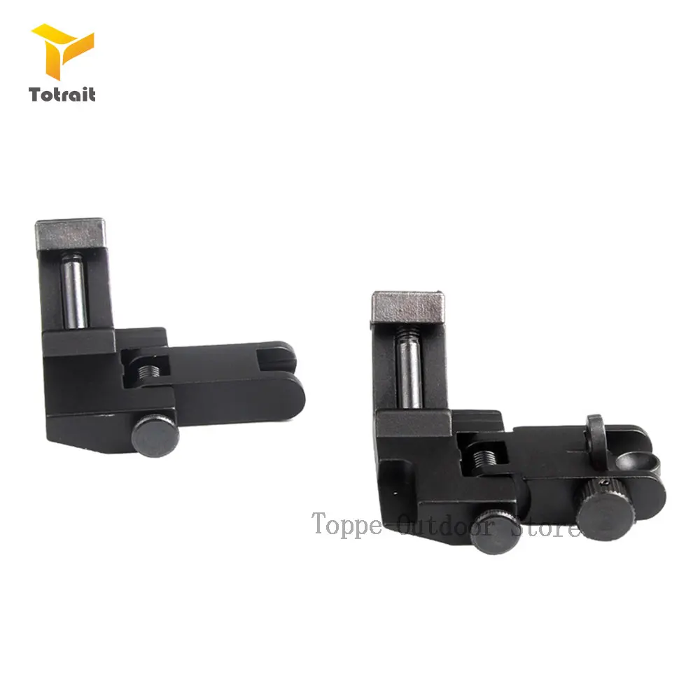 TOtrait 1 Pair Tactical Front and Rear Flip Up 45 Degree Offset Rapid Backup Iron Sight Transition Gun Accessories for Hunting | Спорт и