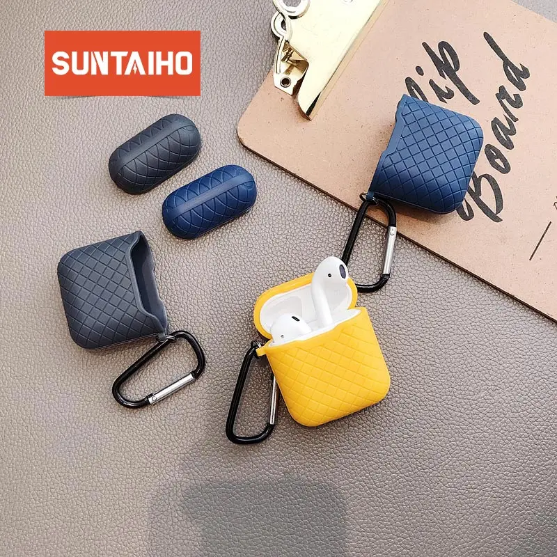 Suntaiho ТПУ силиконовый беспроводной чехол для наушников AirPods защитный чехол Мягкий противоударный чехол для Apple гарнитура для AirPods Sleev