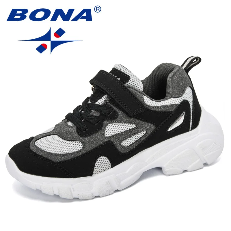 BONA 2019 новые дизайнерские детские спортивные кроссовки повседневная обувь для