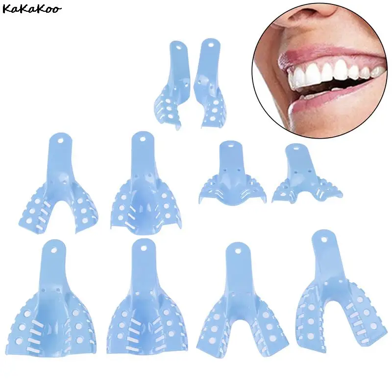 

10Pcs/set Dental Plastic Steel Impression Tray Impression Metal Mesh 10pcs Plastic Metal Materials Dental Impression Trays