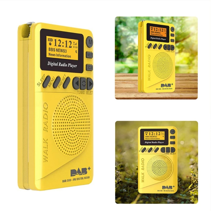 Портативный MP3 плеер Mini DAB цифровое радио FM цифровой демодулятор Built in динамик для
