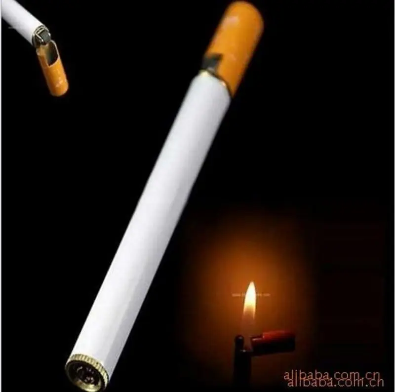 

2021 New (No Gas )1pc Refillable Butane Gas Jet Flame Lighter Cigarette Shaped Windproof Men Gift
