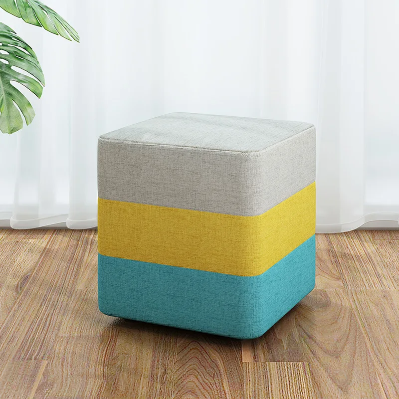 

K-STAR Fabric Wood Simple And Economical Home Creative Cute Fresh Living Room Small Round Stool Dropshipping New 2021