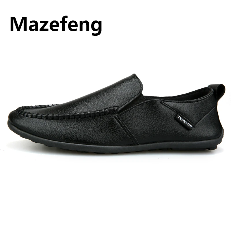 

Mazefeng 2019 New Men Shoes Leather Doug Shoes Comfortable Men Casual Shoes Footwear Flats Men Slip on Lazy Shoes Driver