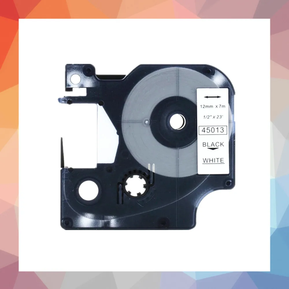 

1 Pack Label Tape 45013 Ribbon laber maker 12mm for Dymo D1 LabelManager Writer Maker 280 160 black on white label