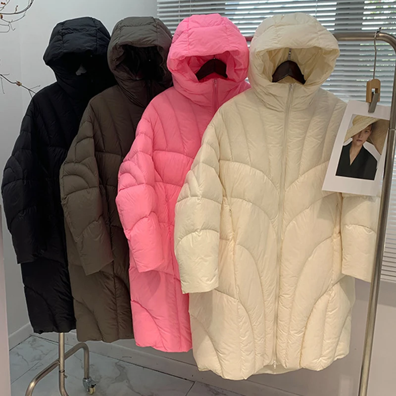 Fitaylor зимний теплый светильник с капюшоном длинная куртка перьями для женщин