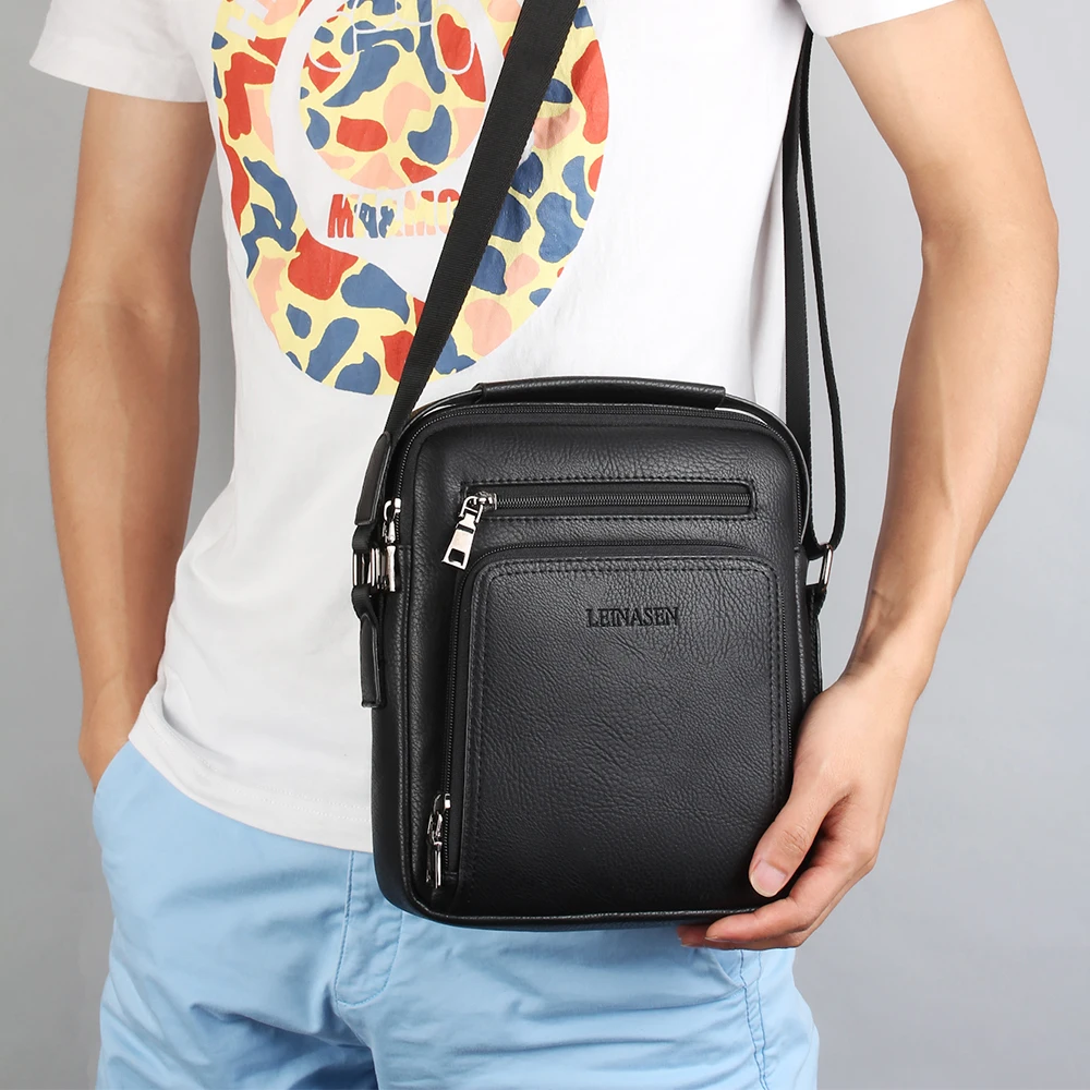 

WEIXIER Brand High Quality Leather Messenger Bag,Fashion Men's Shoulder Bag Business Cross Body Bag Large Capacity Handbag 18062