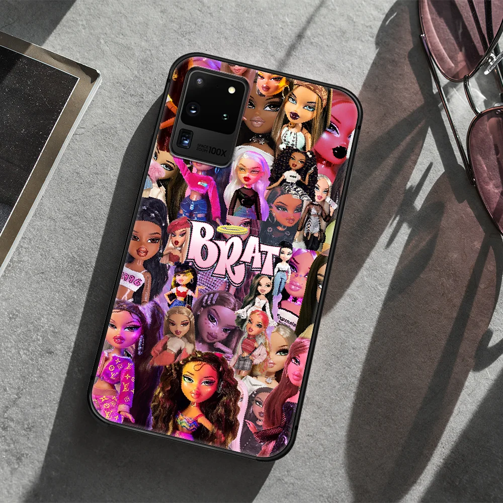 

Fashion Brand Doll Bratz Phone Case Cover Hull For Samsung Galaxy S 7 8 9 10 e 20 FE edge uitra plus Note 9 10 20 black Prime