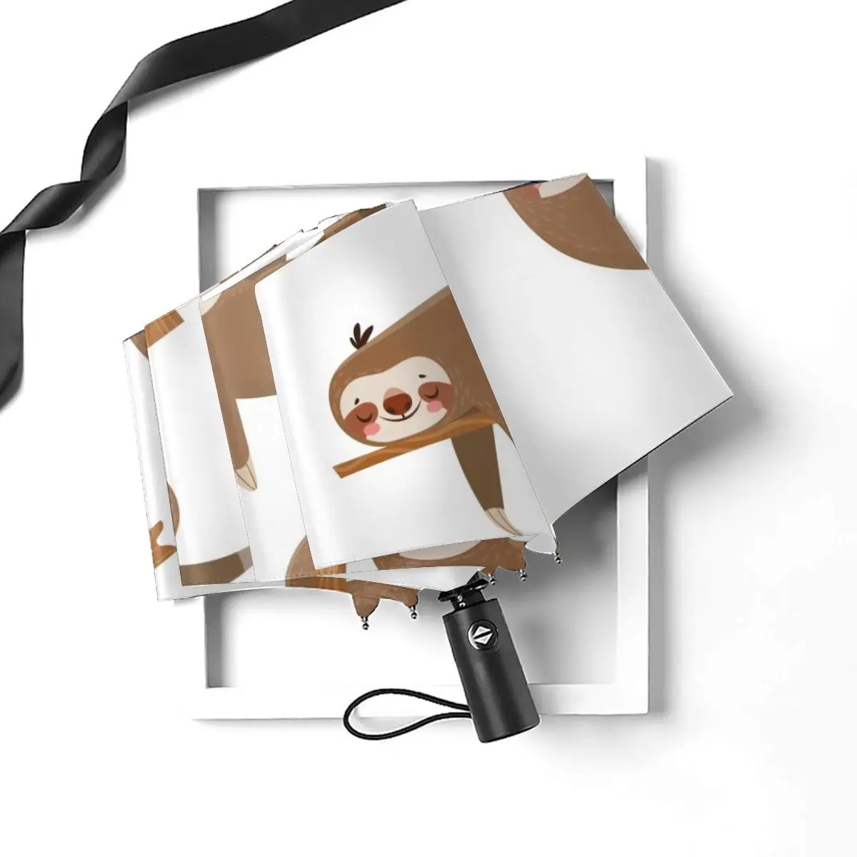 Prezzo Ombrello Automatico Pioggia Donna Ombrello A Tre Pieghe Bradipo Animale Dormire Ombrello Antivento Ombrello Impermeabile Femminile