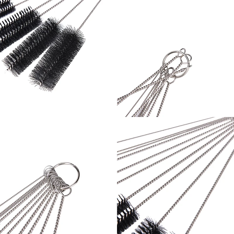 10 Nylon Stainless Steel Cleaners Cleaning Brushes For Tobacco Pipe Airbrush | Дом и сад