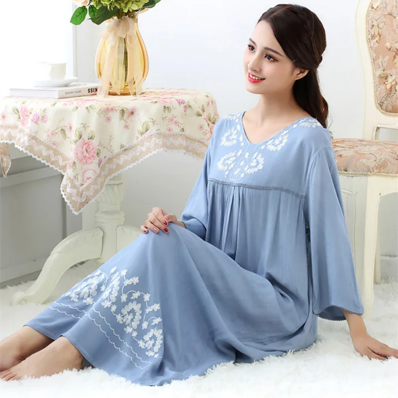 2021 Spring and Autumn New Women's Nightdress Loose and Comfortable Nightwear Home Service Sleepwear Women Sleep Tops Night Gown