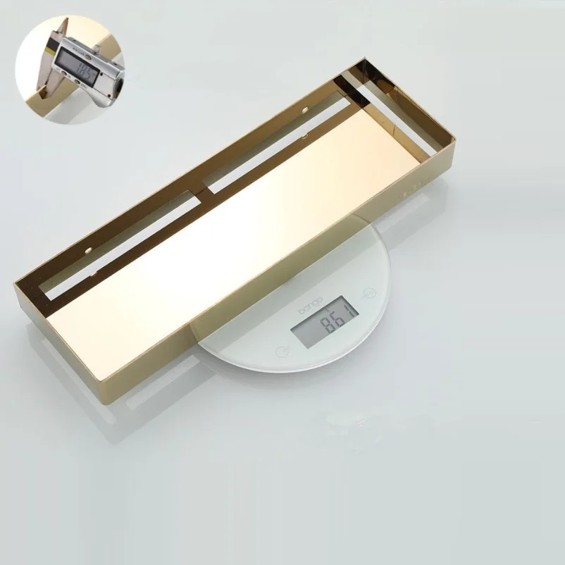 

Bathroom Shelf Stainless Steel Gold Shower Rack Corner Shelf Square Bath Shower Shelf Nail Free Black Storage Organizer Rack