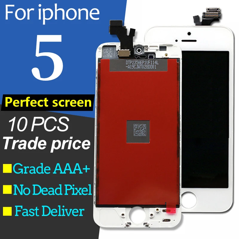 10 шт./лот качество AAA для iPhone 5 ЖК дисплей сенсорный экран Замена Полный дигитайзер