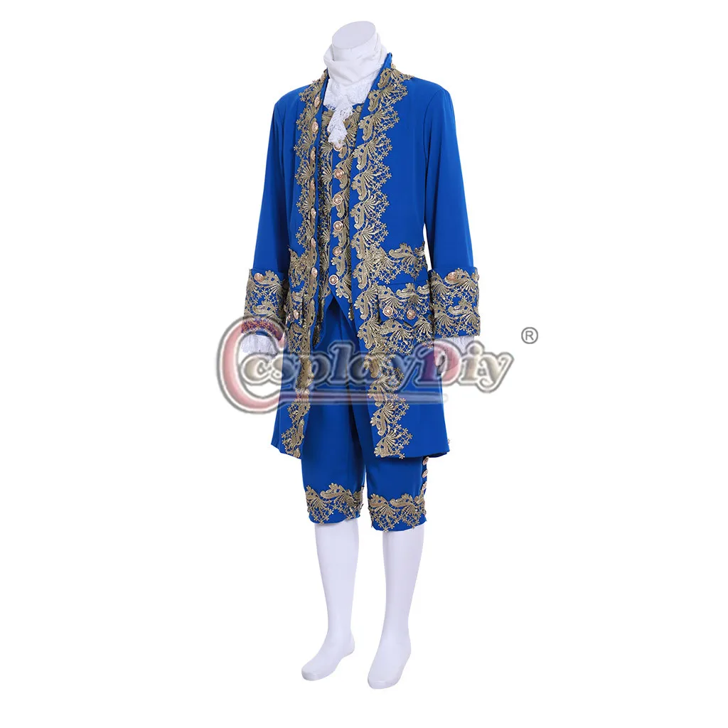 Cosplaydiy 18th Century Rococo Blue Court Suit Mens Colonial Victorian Elegant British Marie Antoinettte Costume L320 | Тематическая