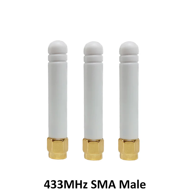 GRANDWISDOM 20pcs 433mhz antenna 3dbi sma male lora antene pbx iot module lorawan signal receiver antena high gain