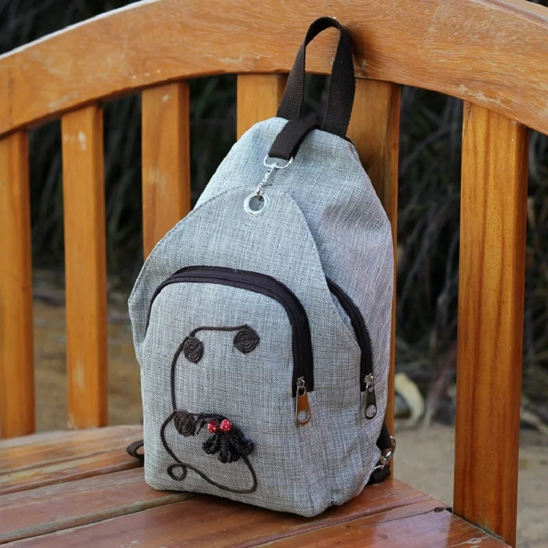 vender Algodão De Linho Dos Desenhos Animados Das Mulheres Sacos De Cintura Crianças Bolsos Artesanais Mochilas Telefone Bolsas Femininas Para Meninas