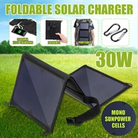 folding 30w solar panel sun power outdoor solar cells charger 5v 3a usb output devices portable solar panels for smartphones