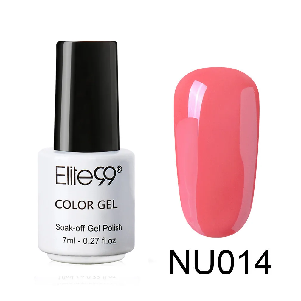 7ml NU014 Elite99 телесный Цветной Гель-лак Полупостоянный Vernis праймер верхнее покрытие УФ светодиодный гель лак удаляющийся замачиванием ногти "сделай сам" Маникюр гель лак - Цвет: 7ml NU014