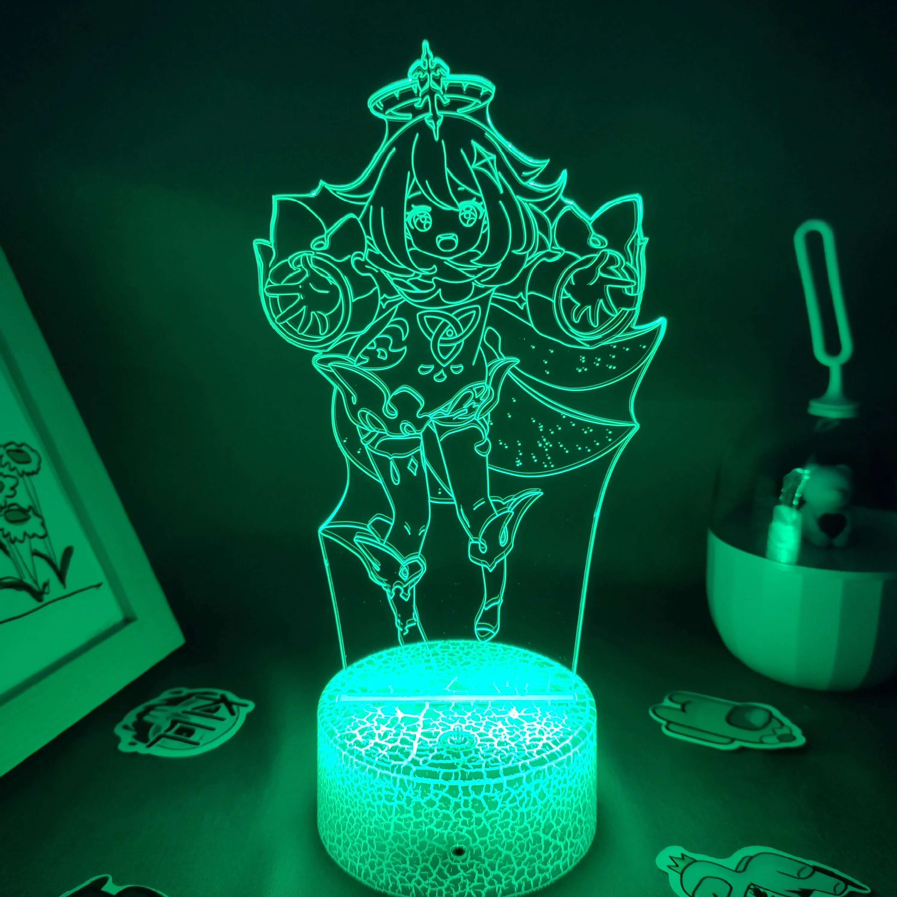 Фигурка ударной игры Genshin 3D USB лампа светодиодные RGB ночные светильники крутой