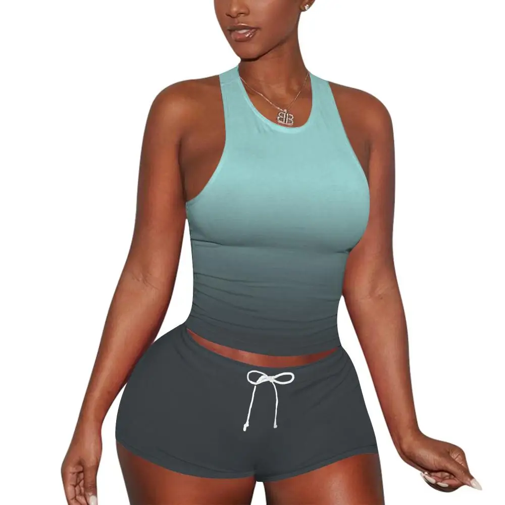 

Women's Casual Printed Sports Suit Women's Short Jacket Shorts Suit Fitness Workout Clothes