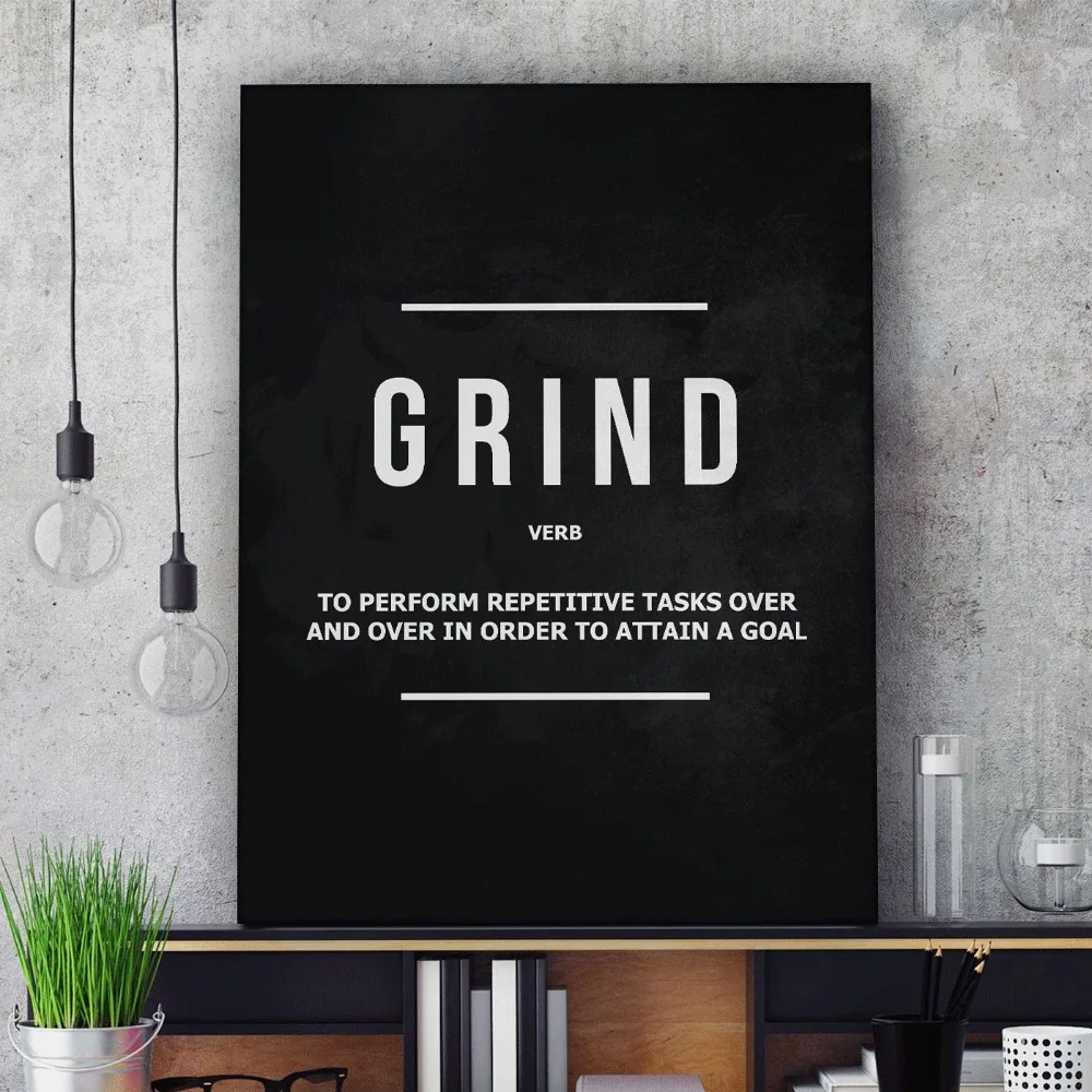 Grind Hustle исполнение настенные принты для художественных холстов офисный Декор мотивационный Современный художественный бизнес мотивация живопись картины