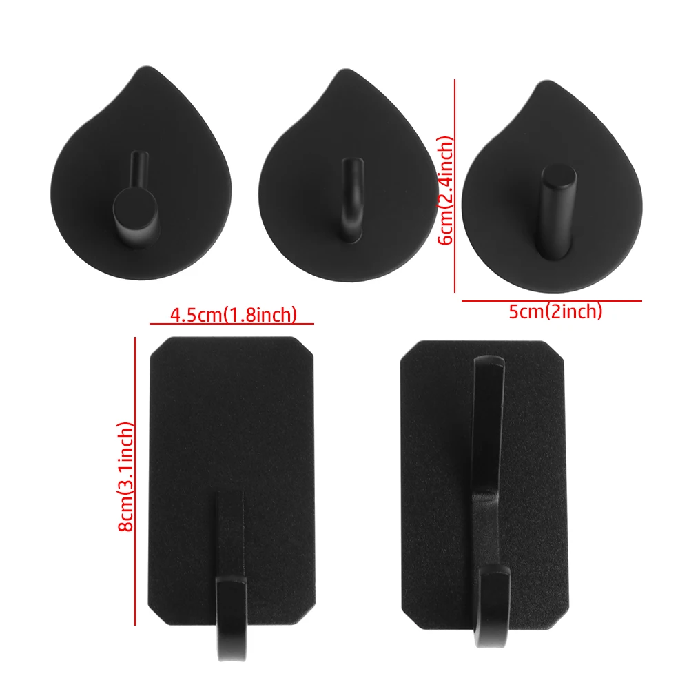 Серебристые черные клейкие крючки 304 из нержавеющей стали клеящиеся вешалка для