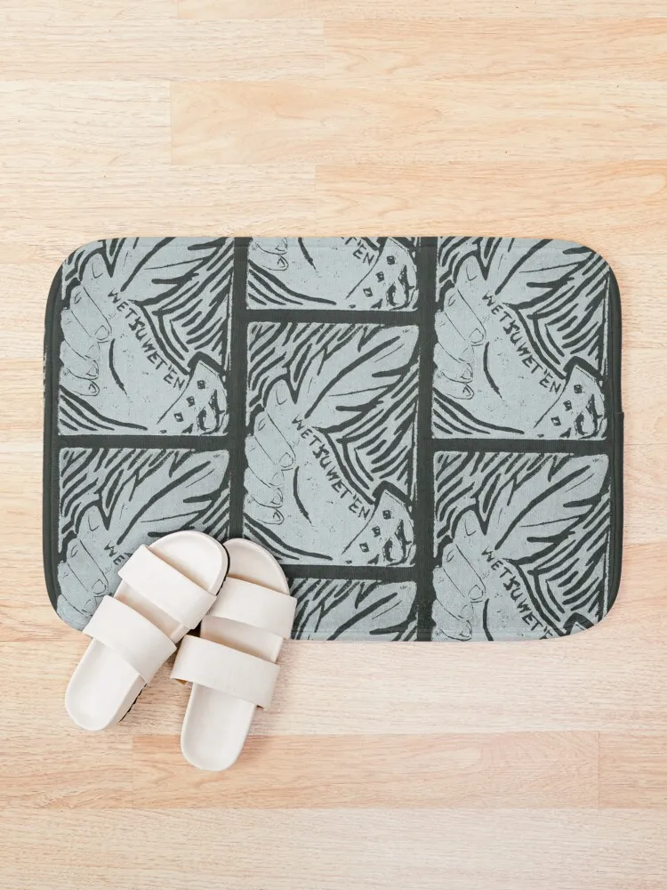 Влажный suwet RU сильный линолеума принт серебристые по черный коврик для ванной