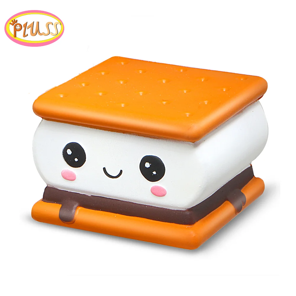 Kawaii Squishy Печенье Шоколадный торт крем ароматизированное печенье медленно