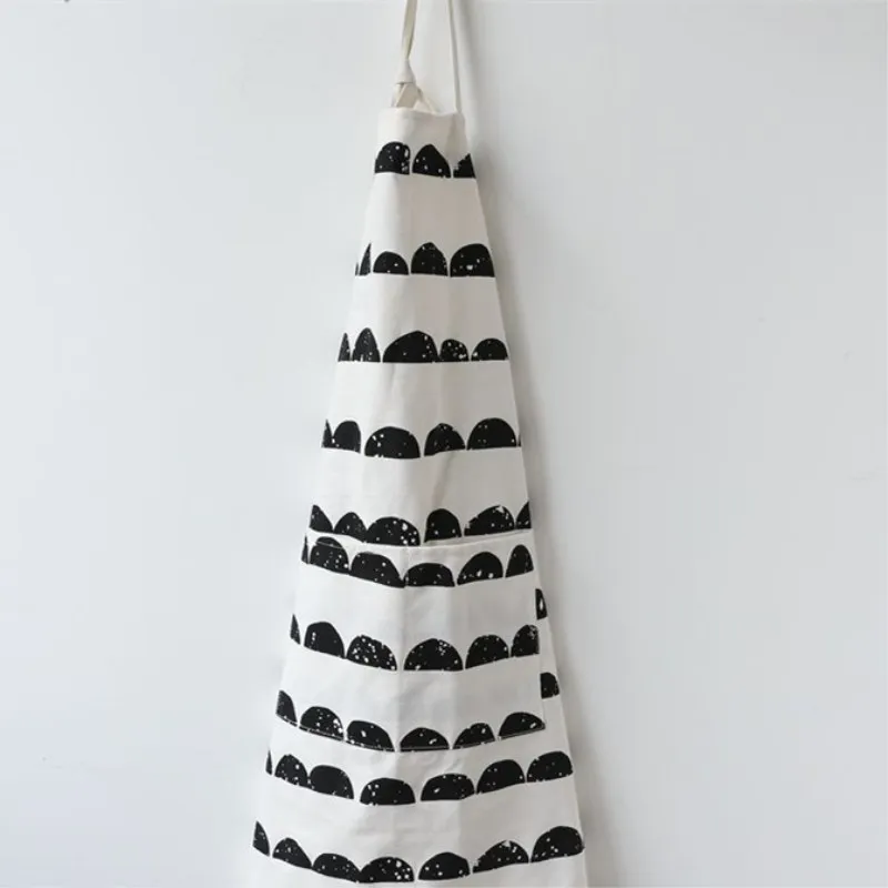Хлопковый фартук INS в скандинавском стиле короткие черные и белые фартуки для