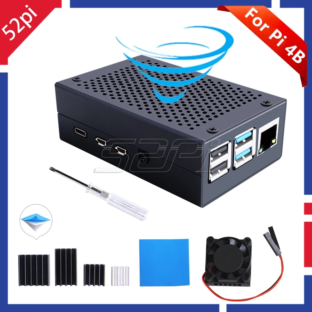 52Pi Железный сплав черный металлический чехол серебристый корпус оболочка для