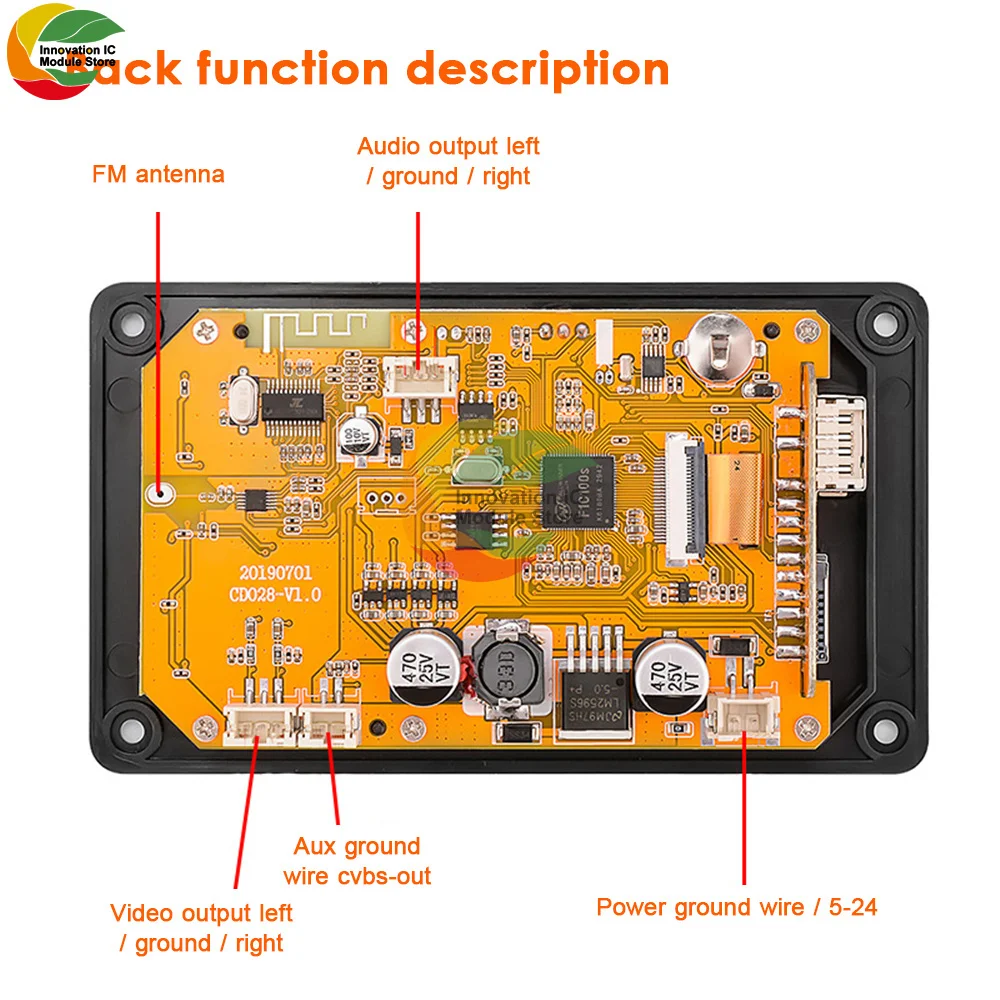 MP5 Bluetooth-декодер HD Автомобильный полноформатный стерео-аудио-усилитель без