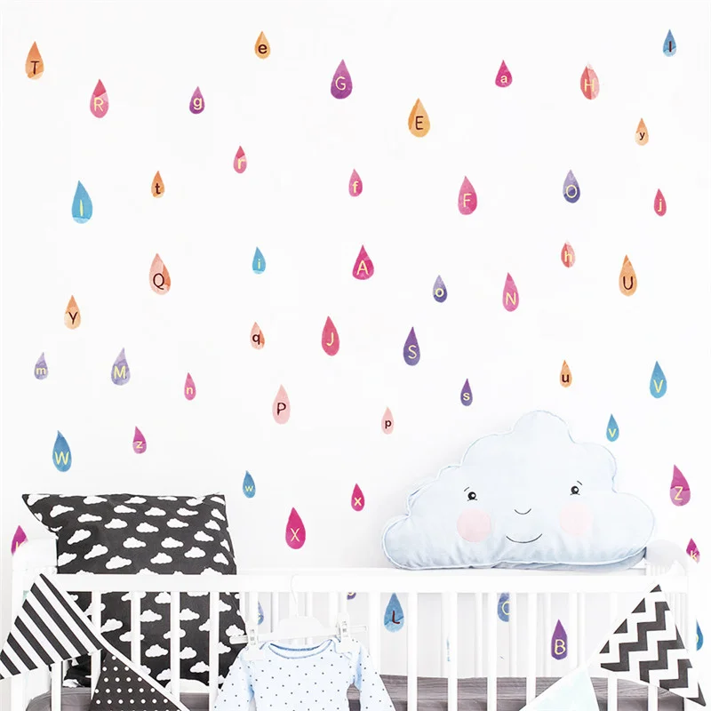 Красочный рисунок в виде капли дождя наклейка для детского сада детской комнаты