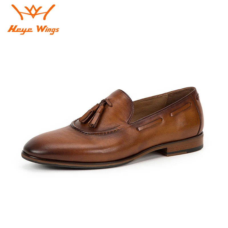 

Handmade Office Business Dress Loafers tassel style Brown Retro Art of colour Luxury men's dress shoes