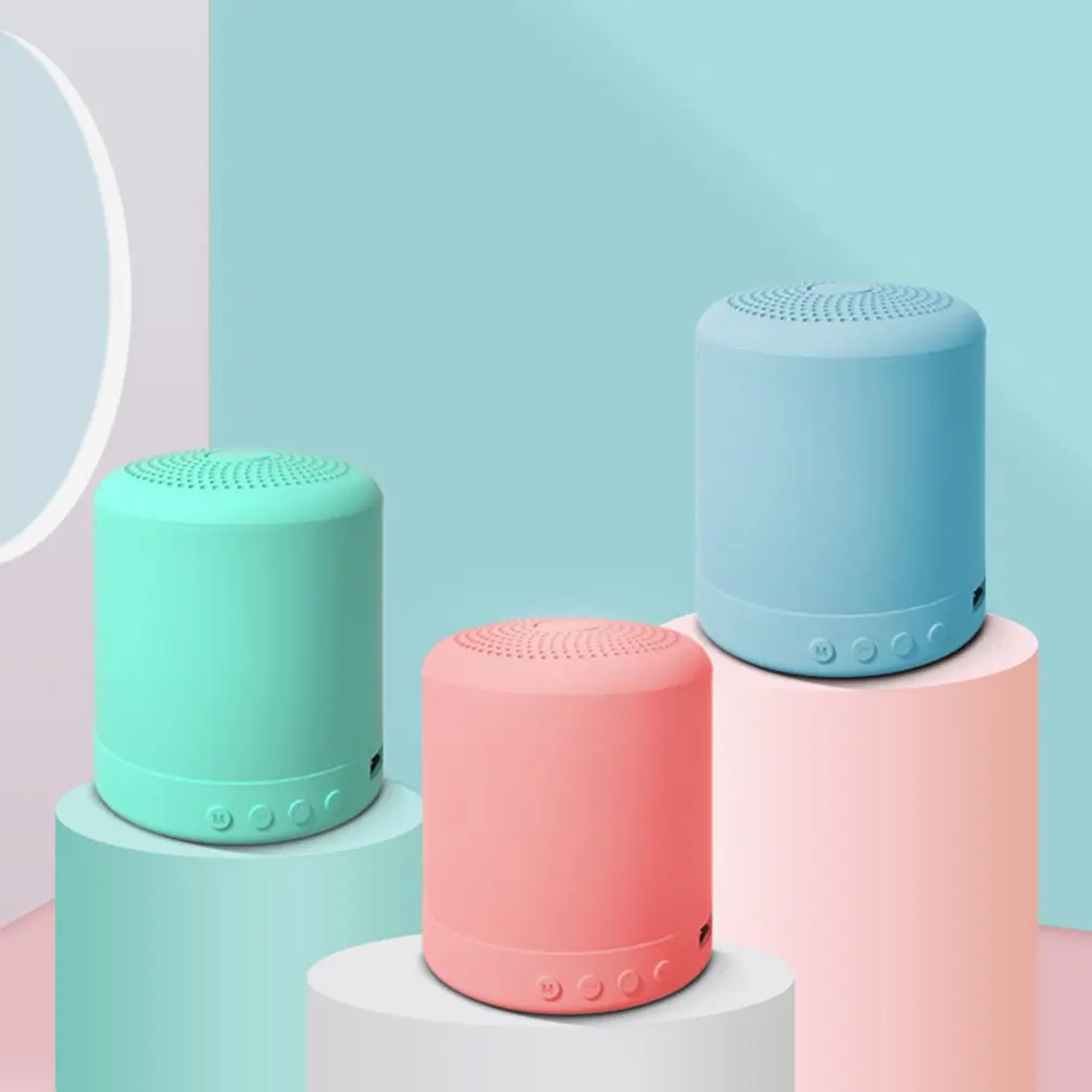 

Wireless Speaker Metal Material Gun Shape With Mini Size Led Light Portable Smart Music Party Speaker Macaron Color