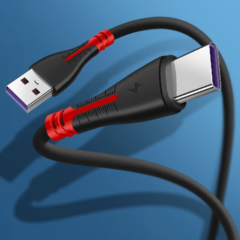 5А жидкий силикон USB Type C кабель для Huawei Mate 40 Pro P40 Супер зарядный типа передачи