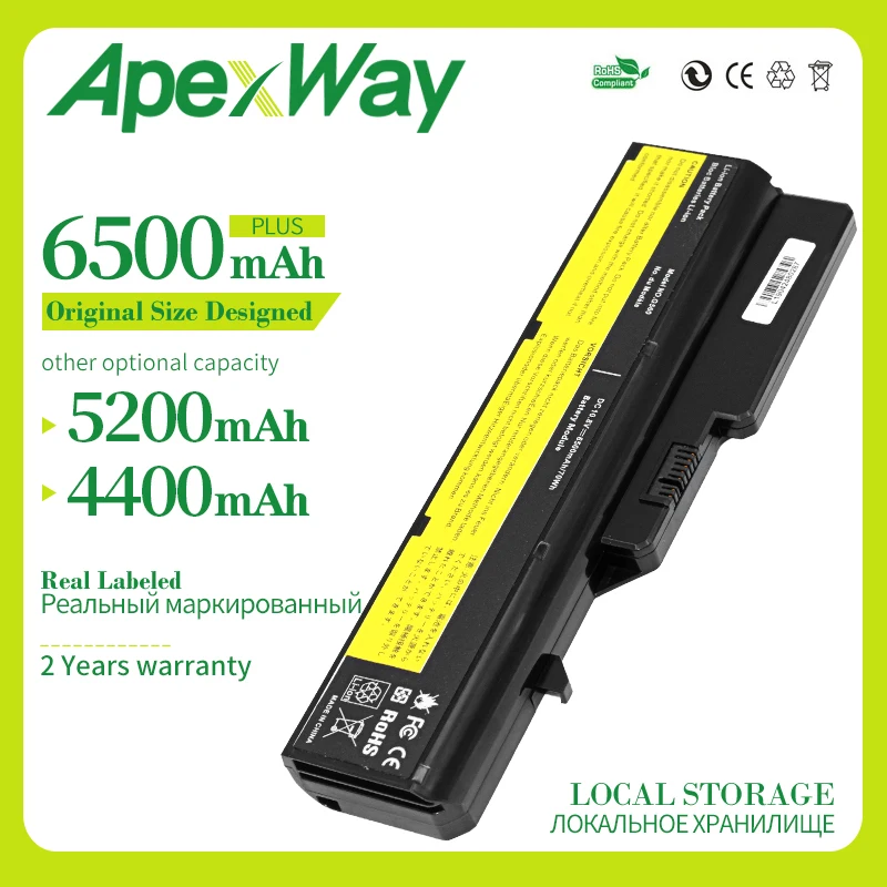 Apexway 6 ячеек Новый аккумулятор для ноутбука Lenovo G460 G560 G465 E47G L09L6Y02 L09S6Y02 L10P6F21 LO9S6Y02 b570e