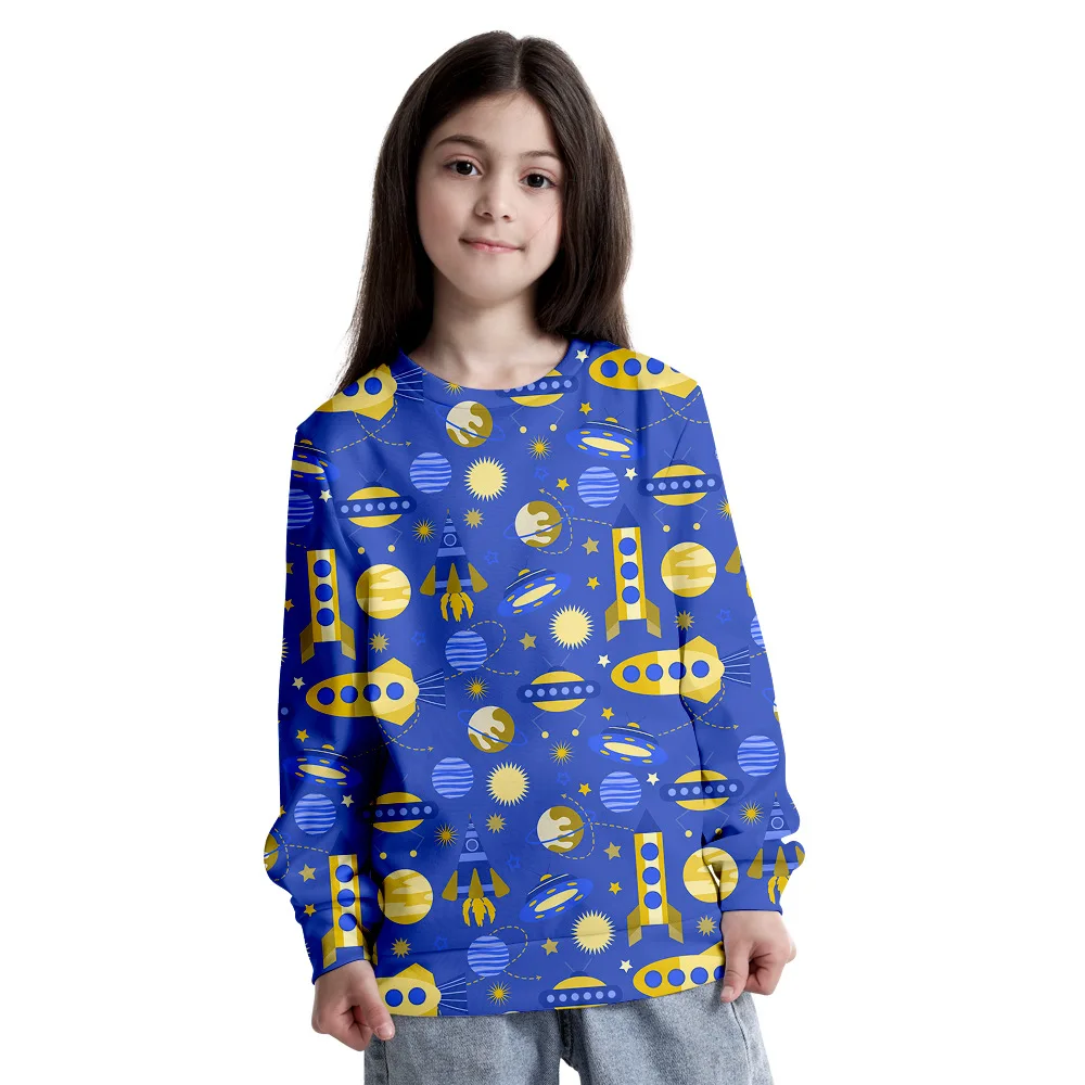 

Детский осенне-зимний пуловер, свитер без пальцев, Новый Повседневный свободный свитер с круглым вырезом, тонкий бархатный свитер с мультяш...