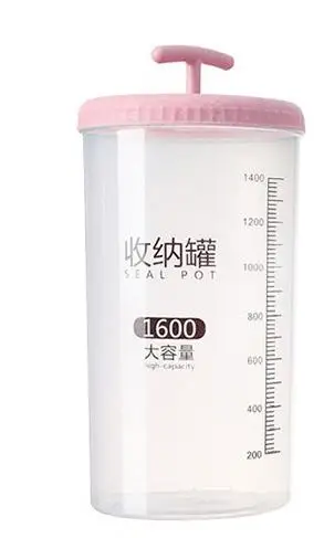 L pink 400 мл 1100 мл 1600 мл пластиковая кухня для зерновых продуктов ящик для хранения Риса контейнер коробка для хранения бутылки WF916300 - Цвет: L pink