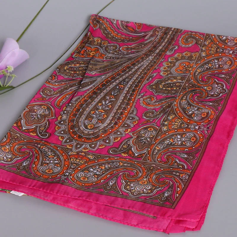 Модный женский шифоновый шелковый шарф роскошный брендовый цветочный пляжный