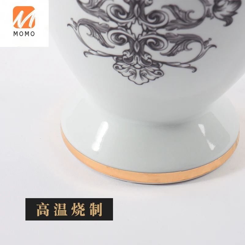

Home Ornament Modern Minimalist Ceramic Vase Living Room Flower Arrangement Vase Hotel Soft Decoration TV Cabinet Decoration TZ