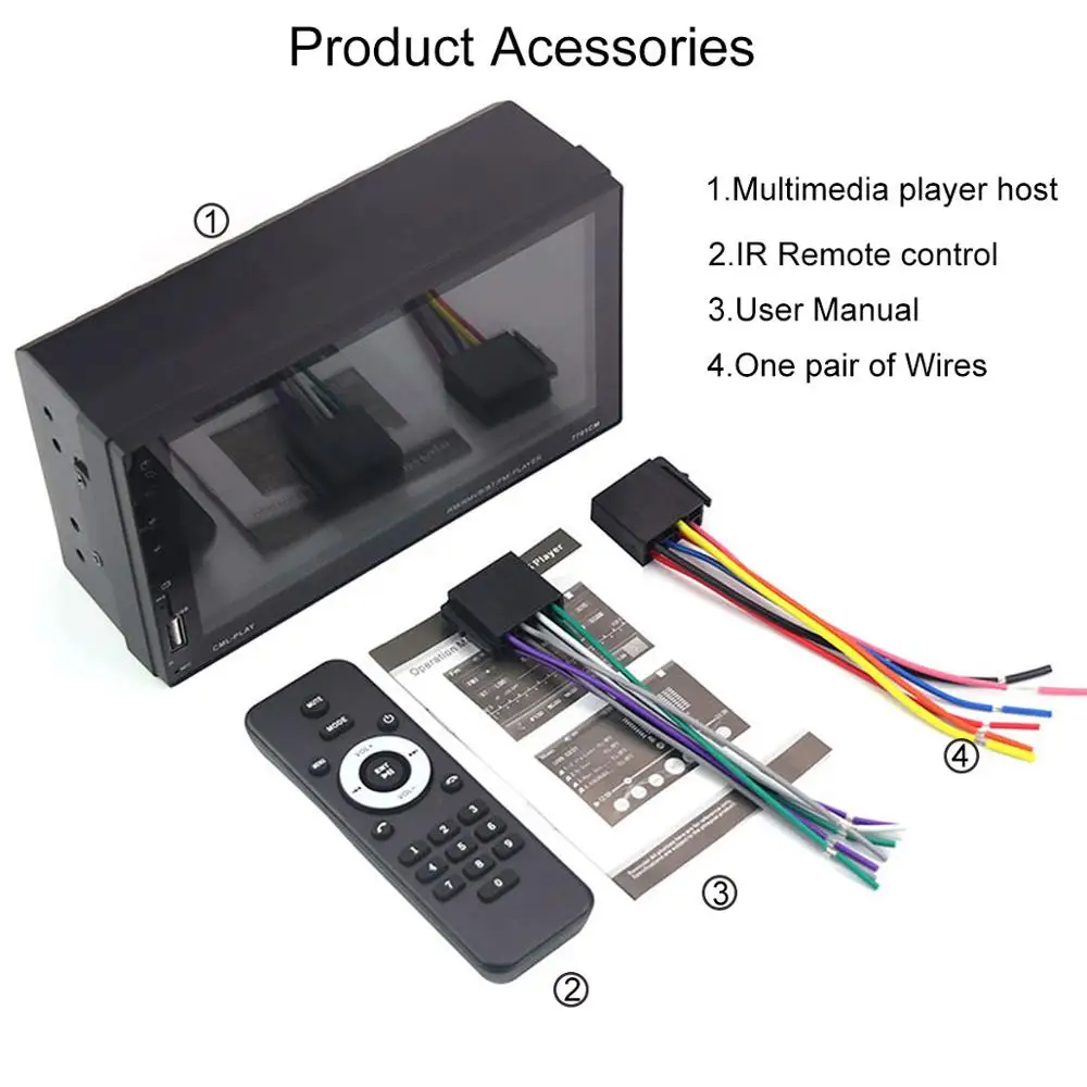 Авторадио 2 din 7 &quotHD сенсорный экран автомобильное радио bluetooth estereo para Авто Зеркало