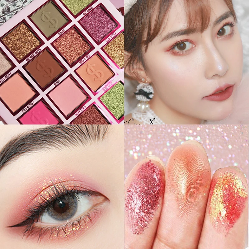 Тени для век 16 цветов пигментная Палитра матовый перламутровый Блестящий