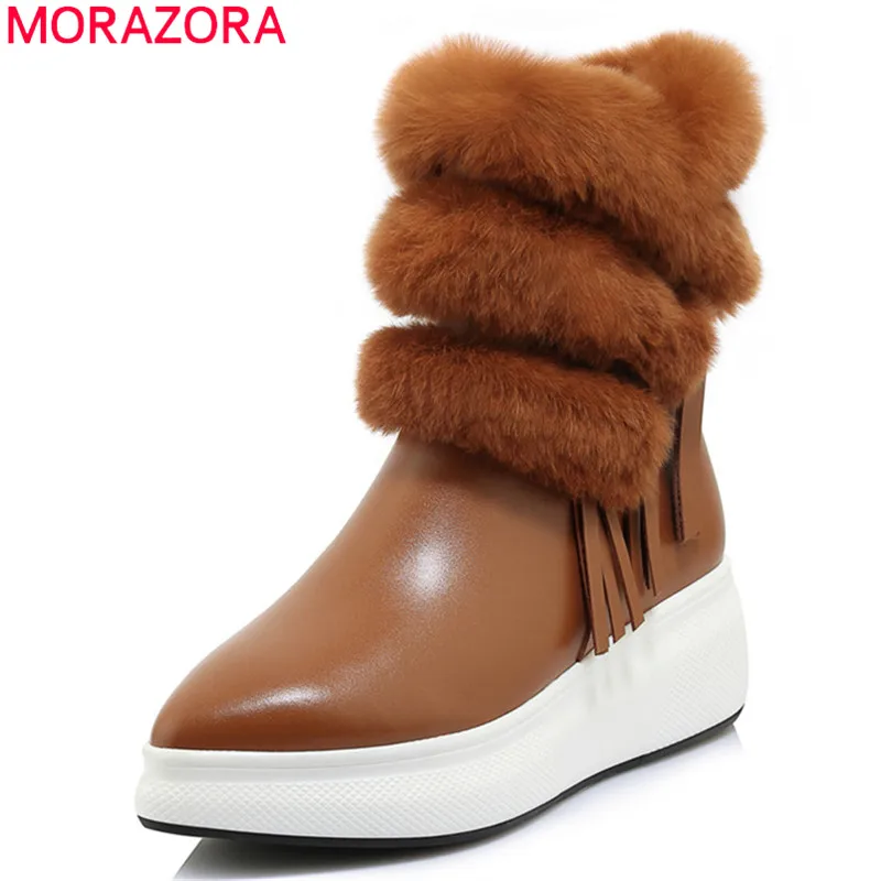 MORAZORA Новое поступление 2020 года ботильоны из натуральной кожи удобная женская