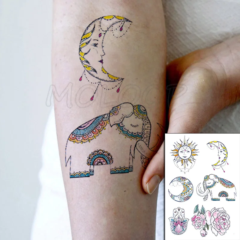 Временная тату наклейка с розовым сапфиром и красным цветком поддельные