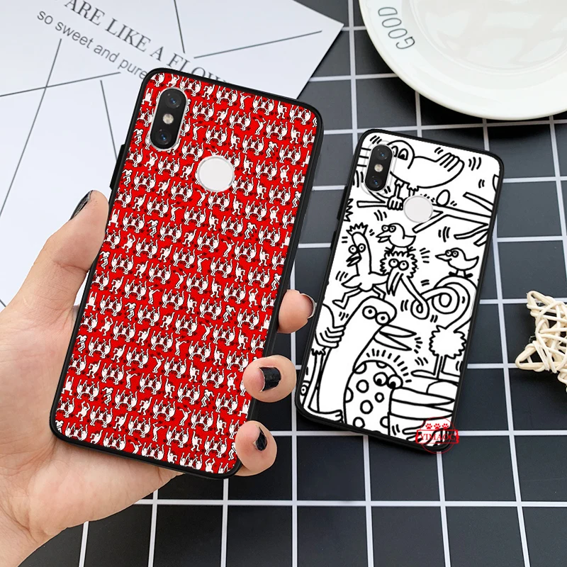 Силиконовый чехол Keith Haring для Xiaomi 6 8 9 SE A1 A2 A3 Lite F1 Mix 2S MAX 3 9T Pro CC9E CC9 |