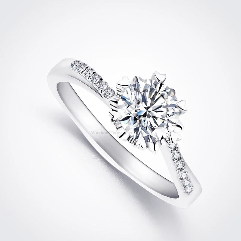 

Tianyu камней Свадебные Rings18k позолоченный 5,0/6,5 мм механический серебряные женские кольца, бижутерия аксессуары с круглым белым циферблатом и ...