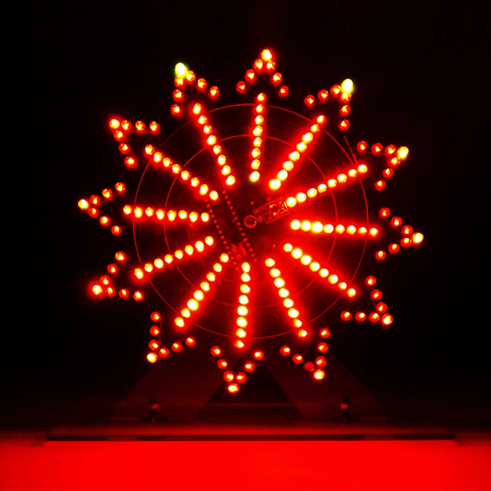 DIY electronice kit LED rotating ferris wheel circuit learning soldering 16kinds flashing mode remote control 5V input |