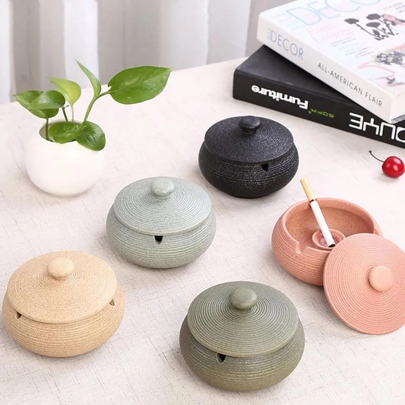 1 шт. Ретро Керамика пепельницы Портативный круглый горшок с защитой от ожогов